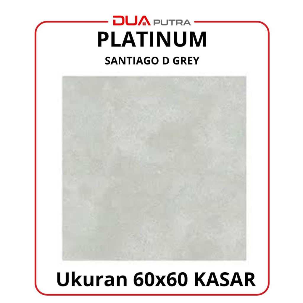 Keramik Lantai Platinum Santiago Dark Grey Rec 60x60 cm /Keramik lantai ruang, teras, dapur, garasi