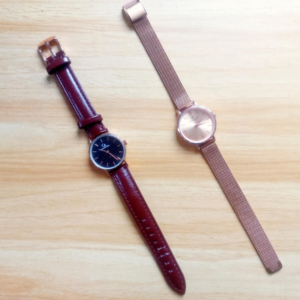 TAKE ALL: 2 Jam Tangan Christian Arden & Iwatchnesia Charlotte Kulit Habis Baterai /Dead Premium Lea