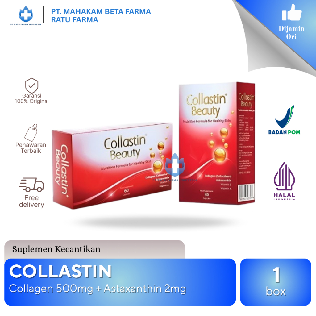 COLLASTIN BEAUTY | COLLAGEN 500MG + ASTAXANTHIN 2MG