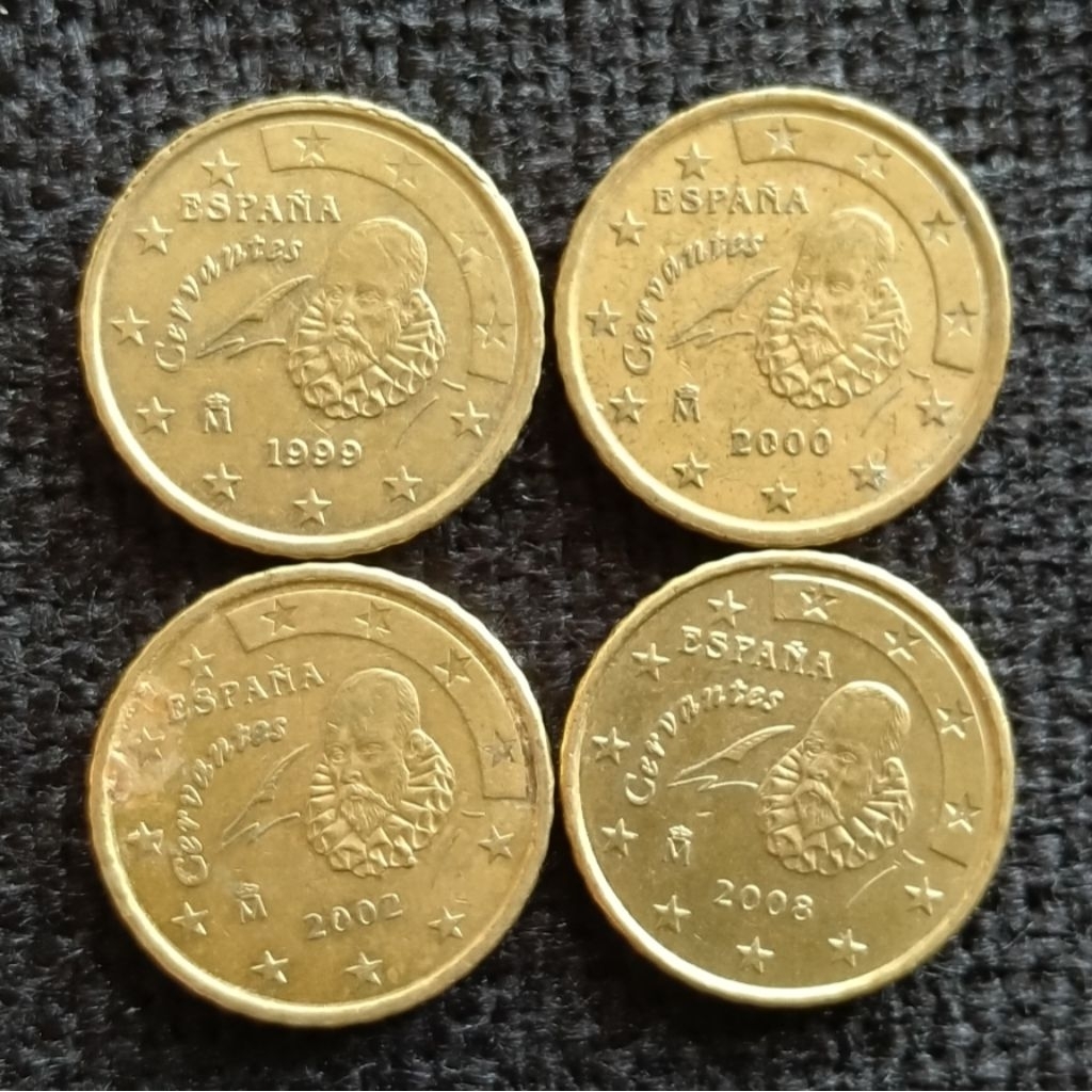 Koin Spanyol 10 Euro cent per 1 keping tahun acak