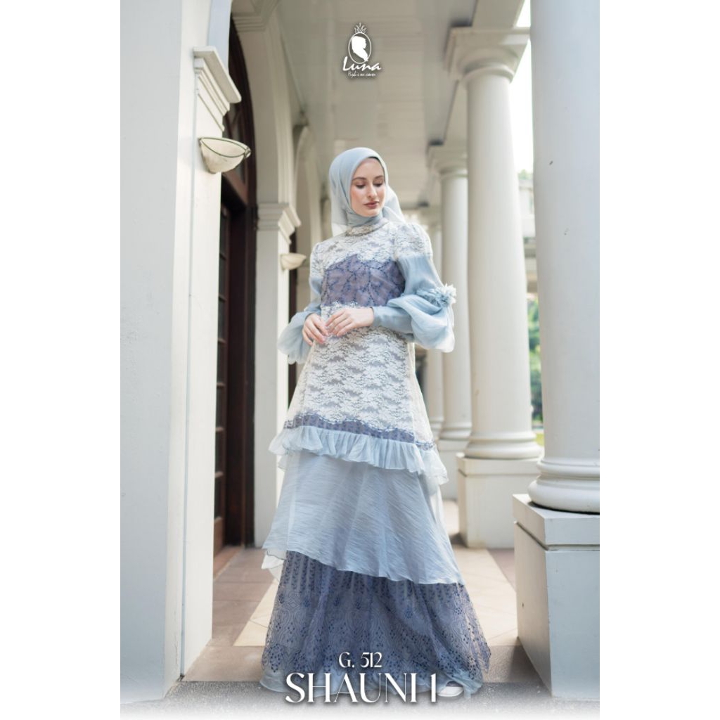 Luna dress Mewah G.512 SHAUNI 1 By luna hijab indonesia
