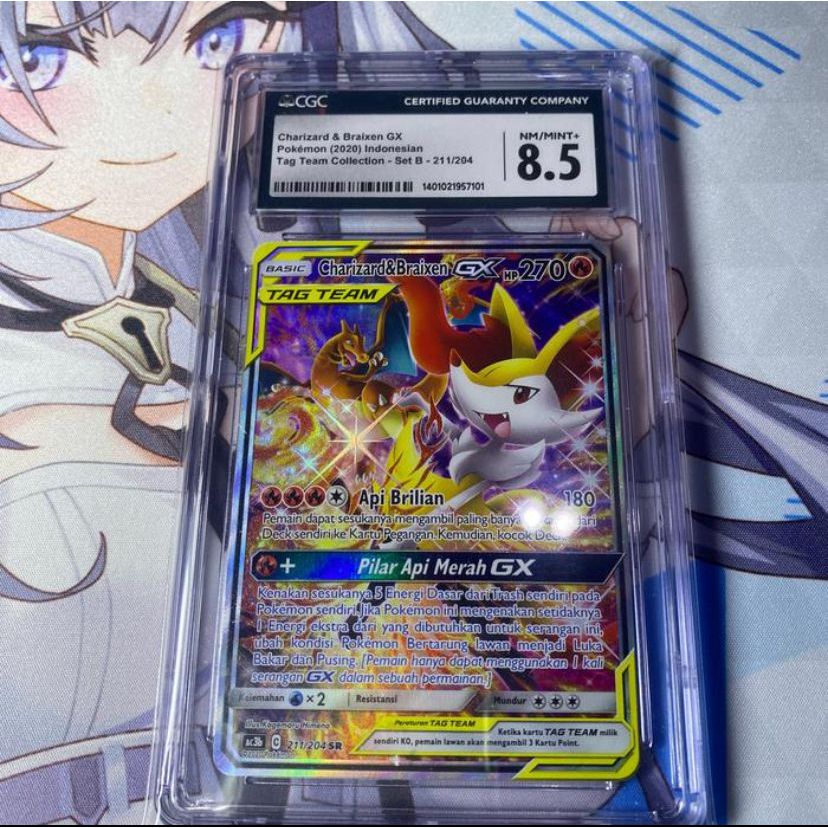 Pokemon TCG ID Indonesia SM AC3B Charizard Braixen SR AA CGC 8.5 PSA 8