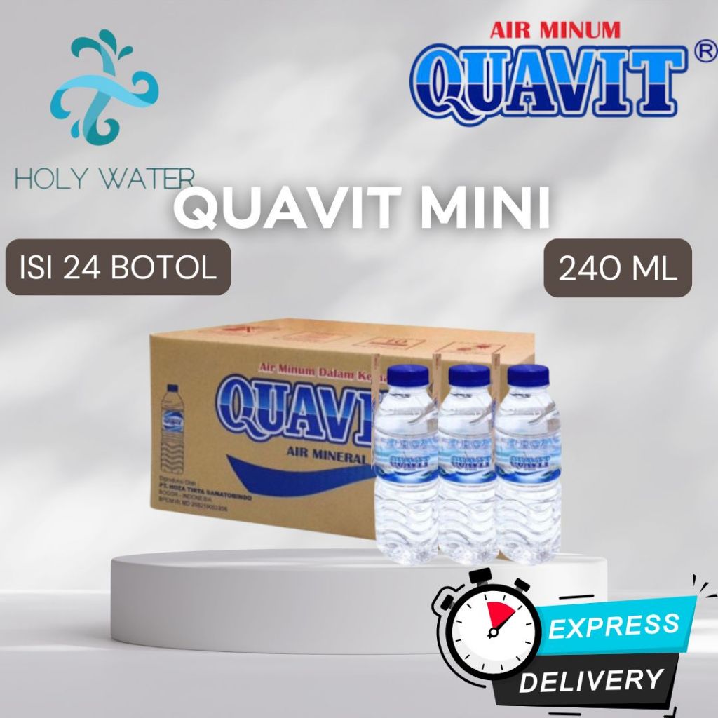 

(INSTANT / SAMEDAY) QUAVIT MINI 240 ml DUS Isi 24 BOTOL Per Karton - READY LEMINERAL AQUA VIT AQUVIVA CLEO PRISTINE CRYSTALIN Air Kemasan Botol, GALON, GELAS, 220, 240, 330 ML, 600, 1500ML Minuman Kardus