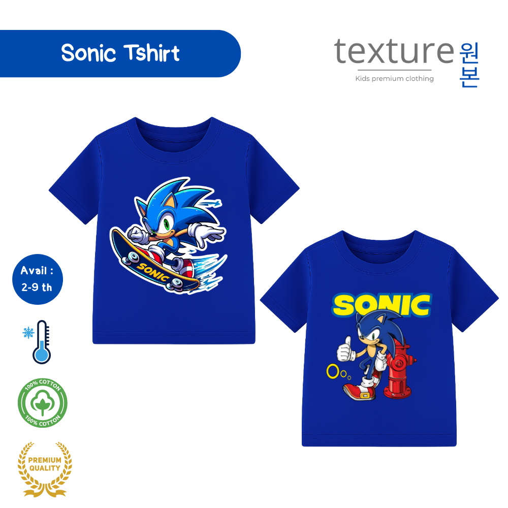 kaos/atasan/baju anomali anak laki laki/kaos anak sonic/sonic/baju anak laki laki perempuan