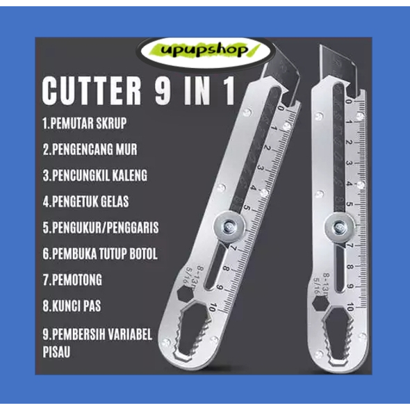 

PISAU CUTTER FULL STAINLESS 9IN1 TAJAM ANTI KARAT - BANYAK GUNA DALAM 1 CUTTER - HANYA CUTTER