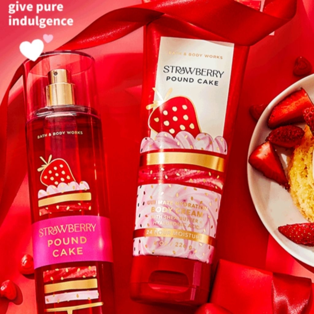 BBW STRAWBERRY POUND CAKE SERIES VANILLA BUTTER DIAMOND SHIMMER BODY MIST LOTION WASH BUTTER SCRUB F