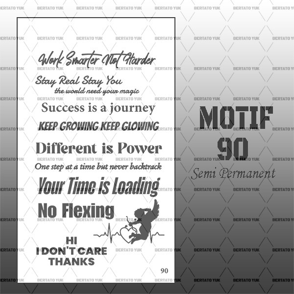 BERTATO-Stiker tato temporer semi permanen Seri NEW 90 / Tato temporer anti air semi permanen / Bert