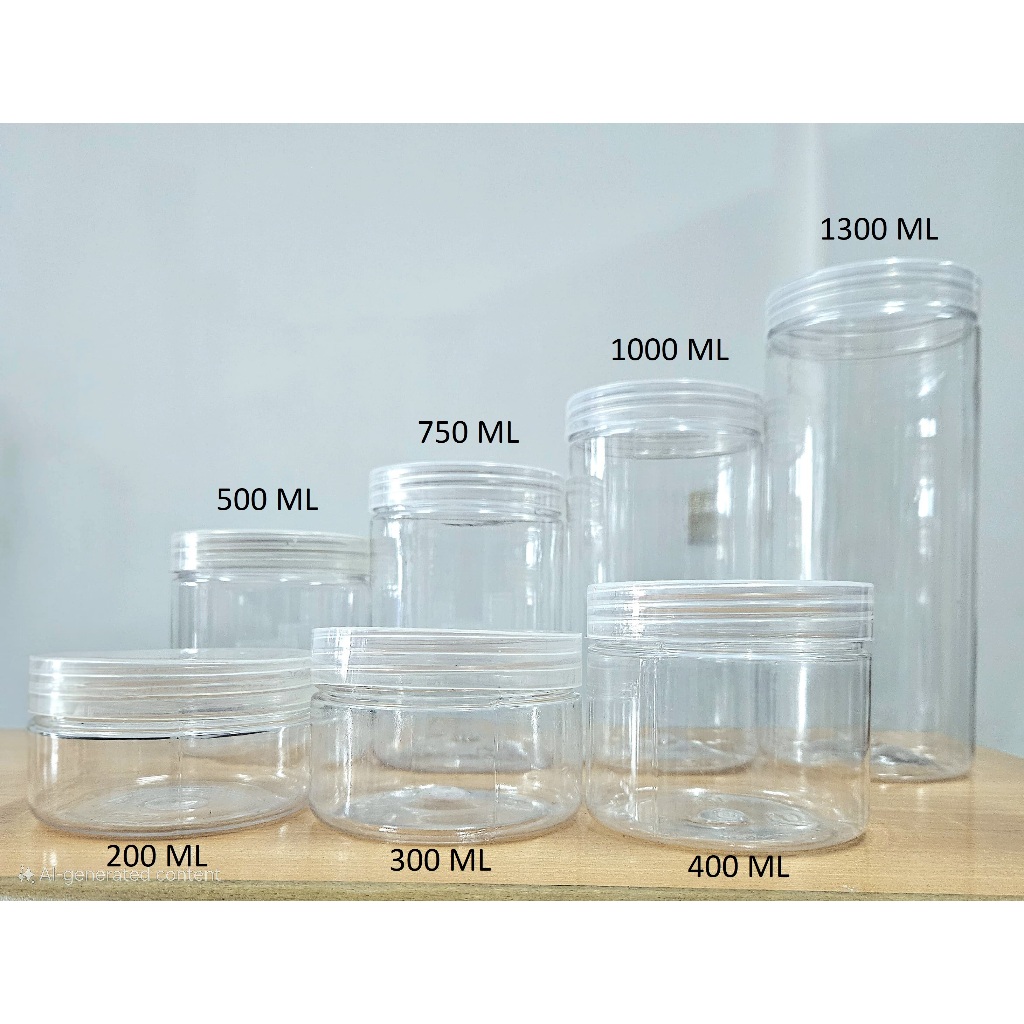 Toples Plastik Bening Bulat Tutup Ulir / Toples Snack Biskuit Bulat Nuai
