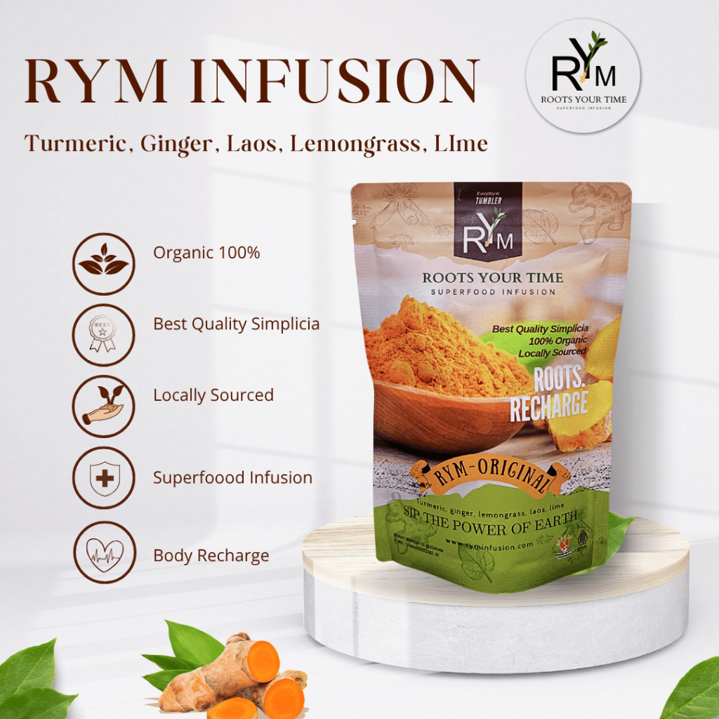 

RYM Original | Seduhan Rempah Instan|Superfood Infusion | Teh Rimpang | Kunyit JSR | Detox Diet Jerawat Maag | Halal PIRT