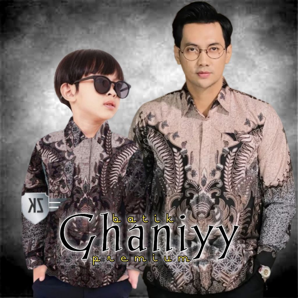 Kemeja Batik Anak Laki-laki Lengan Panjang - Pendek Batik Pria Couple Ayah Anak Cowok Warna Coklat