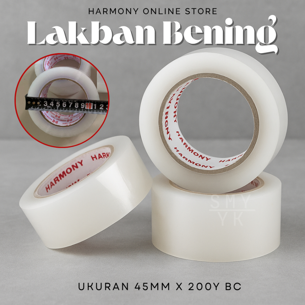 

Lakban bening 200 Yard BC - Lakban Isolasi Packing 200 Yard BC - Isolasi bening 45mm x 200 Yard BC