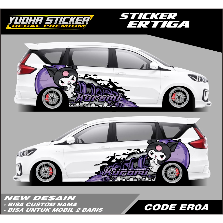 STICKER DECAL KUROMI MOBIL SIGRA AVANZA CALYA ERTIGA / STICKER KARAKTER CODE ER0A - ER0J