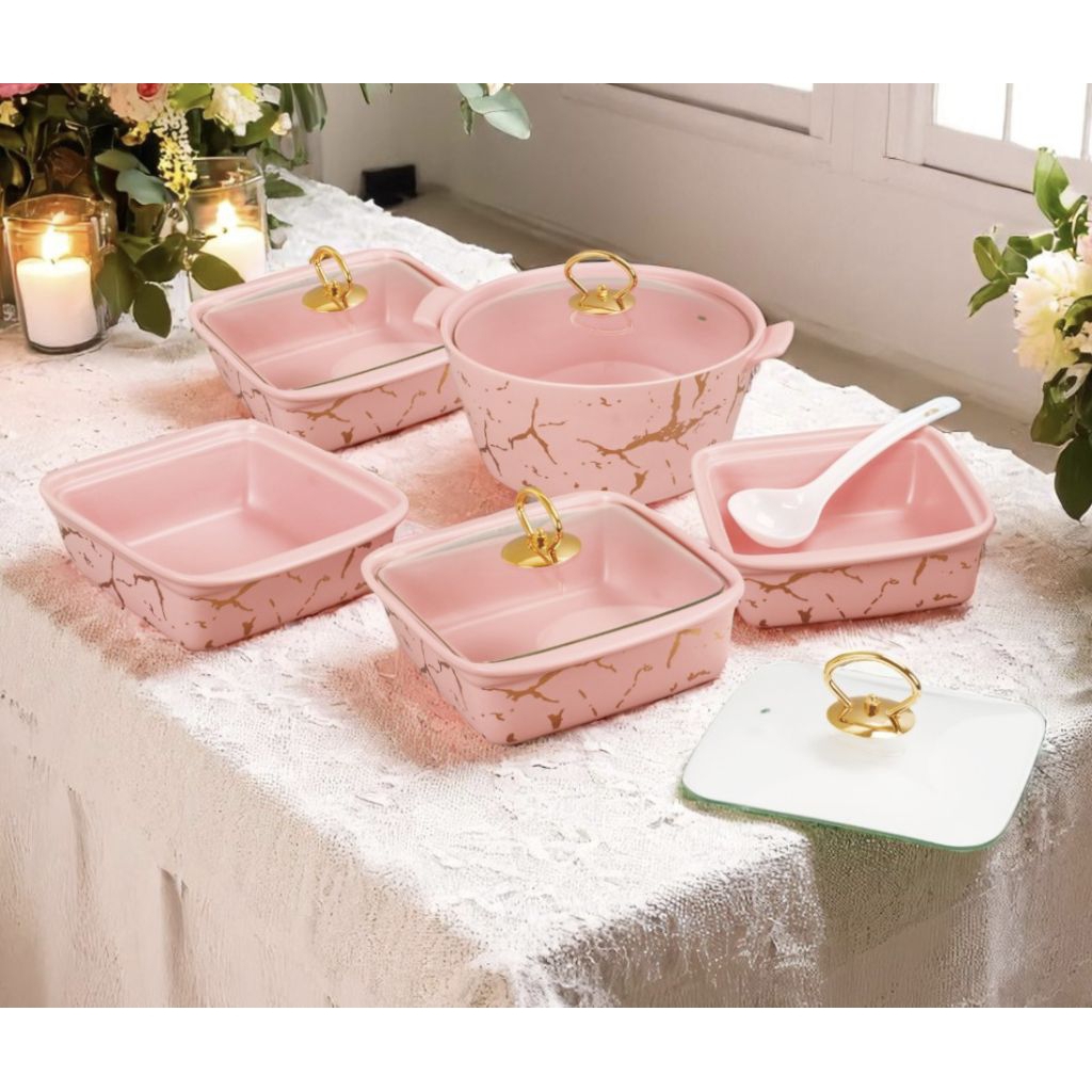 Prasmanan Vicenza motif Marmer Pink Sm89, wadah saji Prasmanan Ivana, eksklusif sebagai tempat saji 