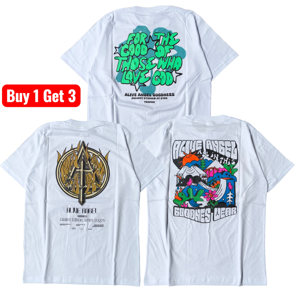 (BUY 1 GET 3) KAOS DISTRO PREMIUM PUTIH TEBAL 100% COTTON / KAOS SURFING / KAOS COUPLE PASANGAN