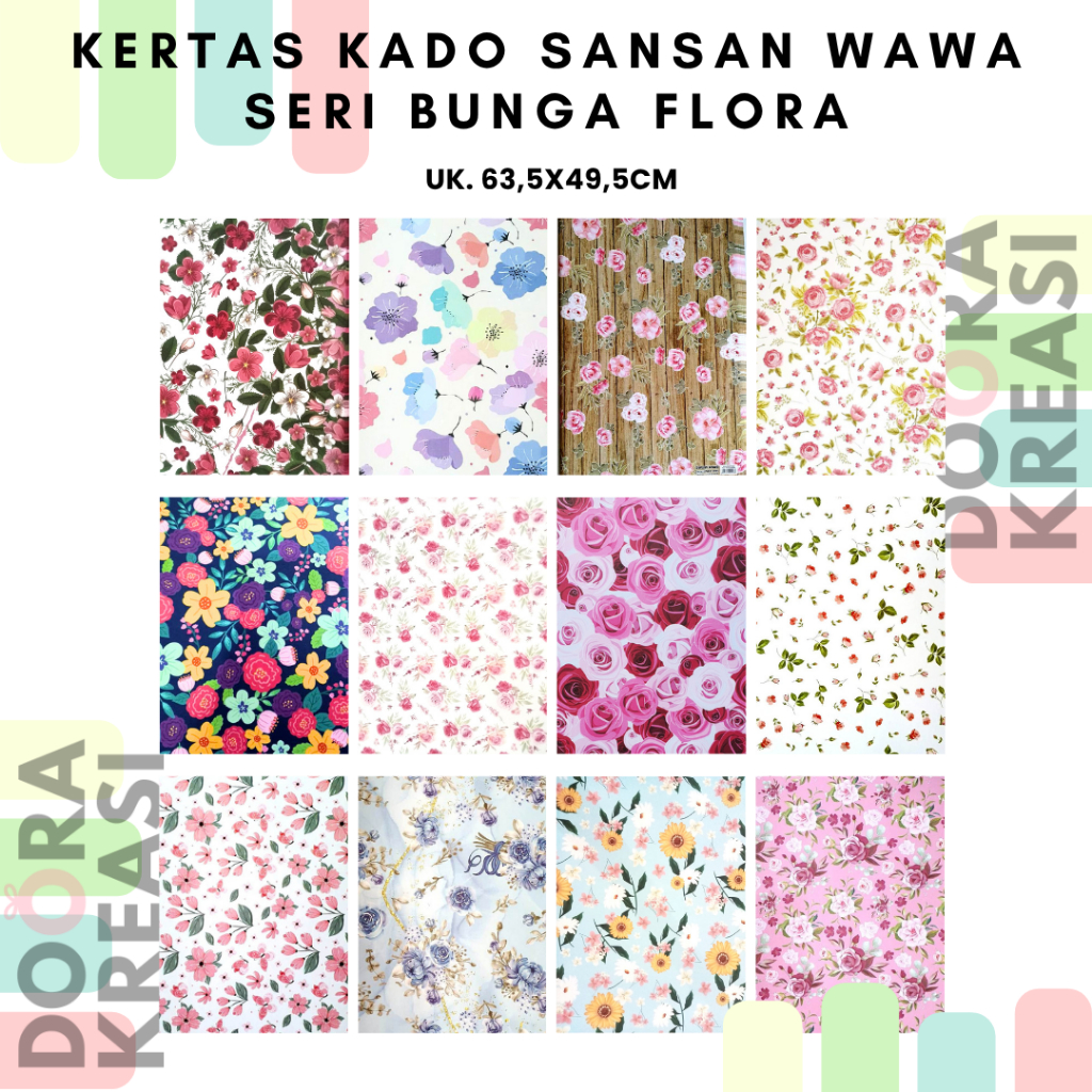 

Kertas Kado Sansan Wawa Seri Bunga Flora