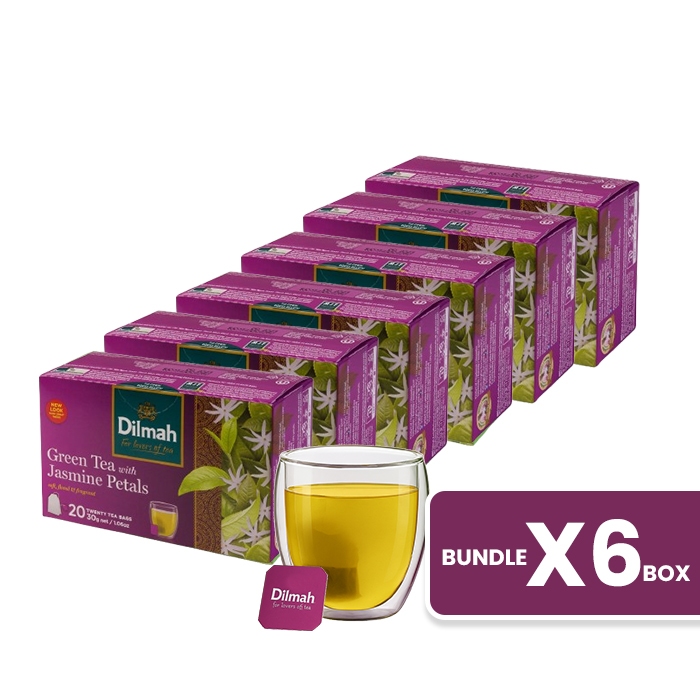 

Dilmah Greentea with Natural Jasmine 6 Box Tbag 20s - Teh Celup