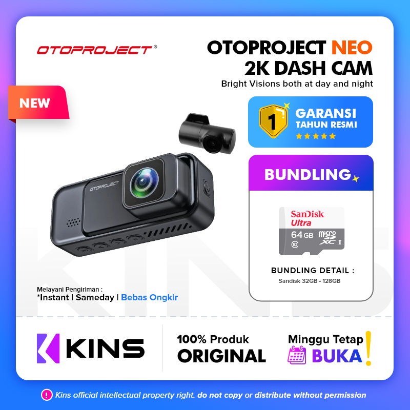 Otoproject CAR DASHCAM NEO 2K + REAR FULL HD CAM DASHCAM MOBIL