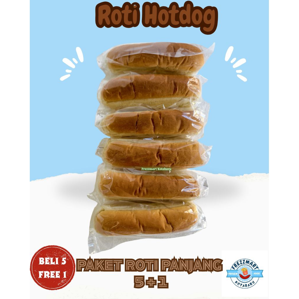 

Roti Hotdog Panjang Bakar Paket 5 Gratis 1 Frezzmart Kotabaru