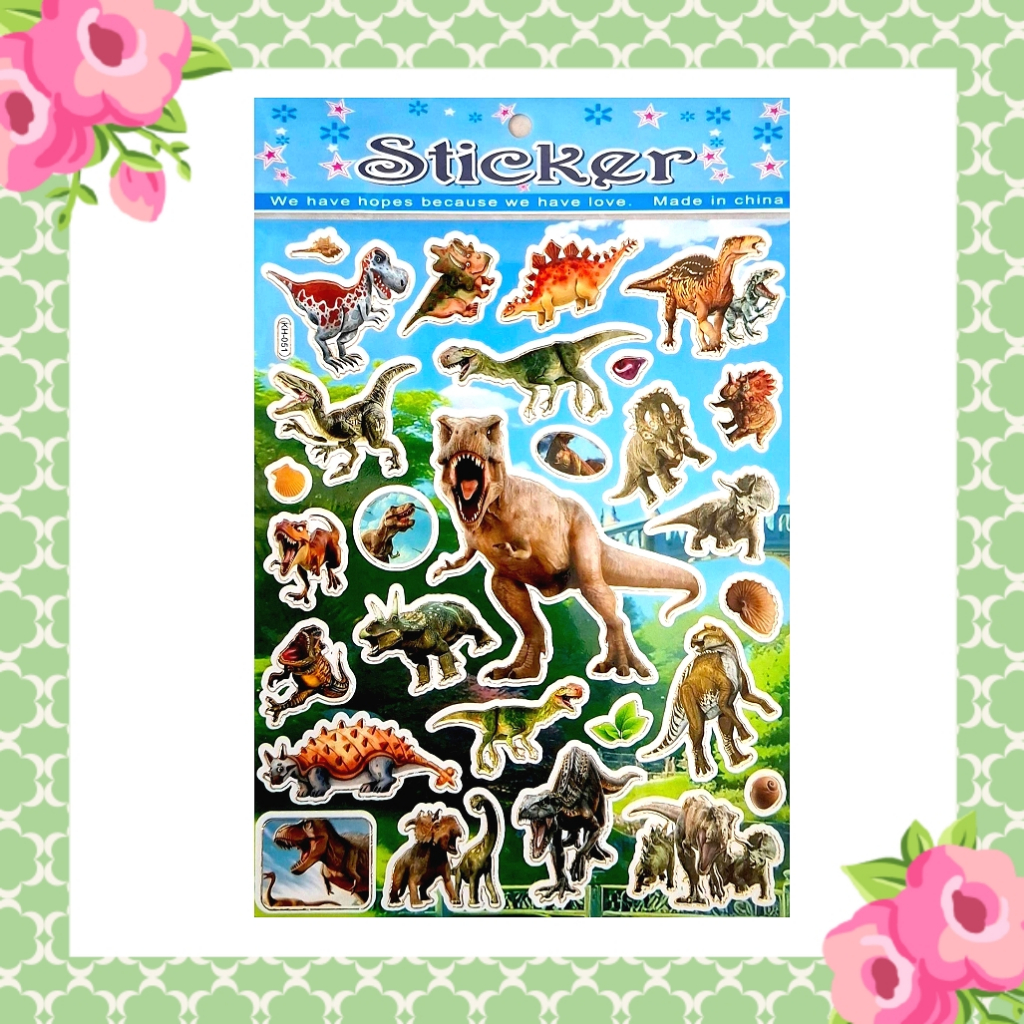 

[KH] Gambar Tempel Laser Sticker Stiker Laser Anak Karakter Kartun Hewan Dinosaurus Dinosaur