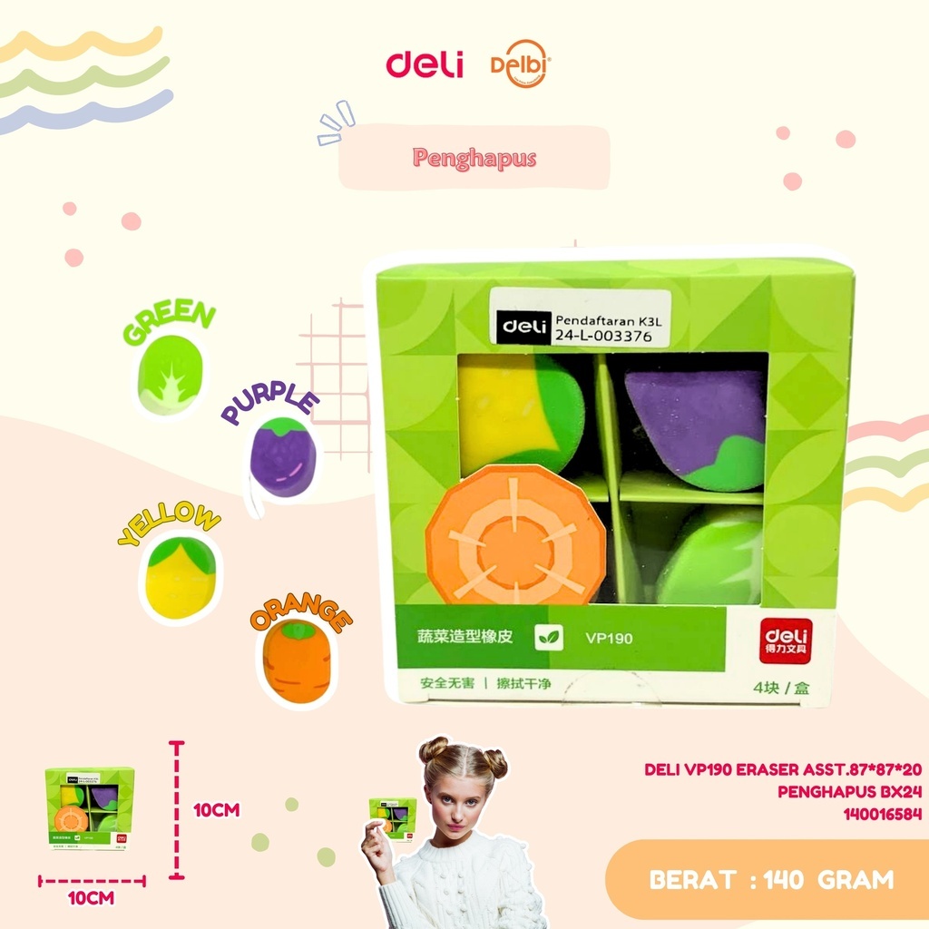 

DELI ERASER PENGHAPUS MOTIF BUAH dan SAYURAN unik