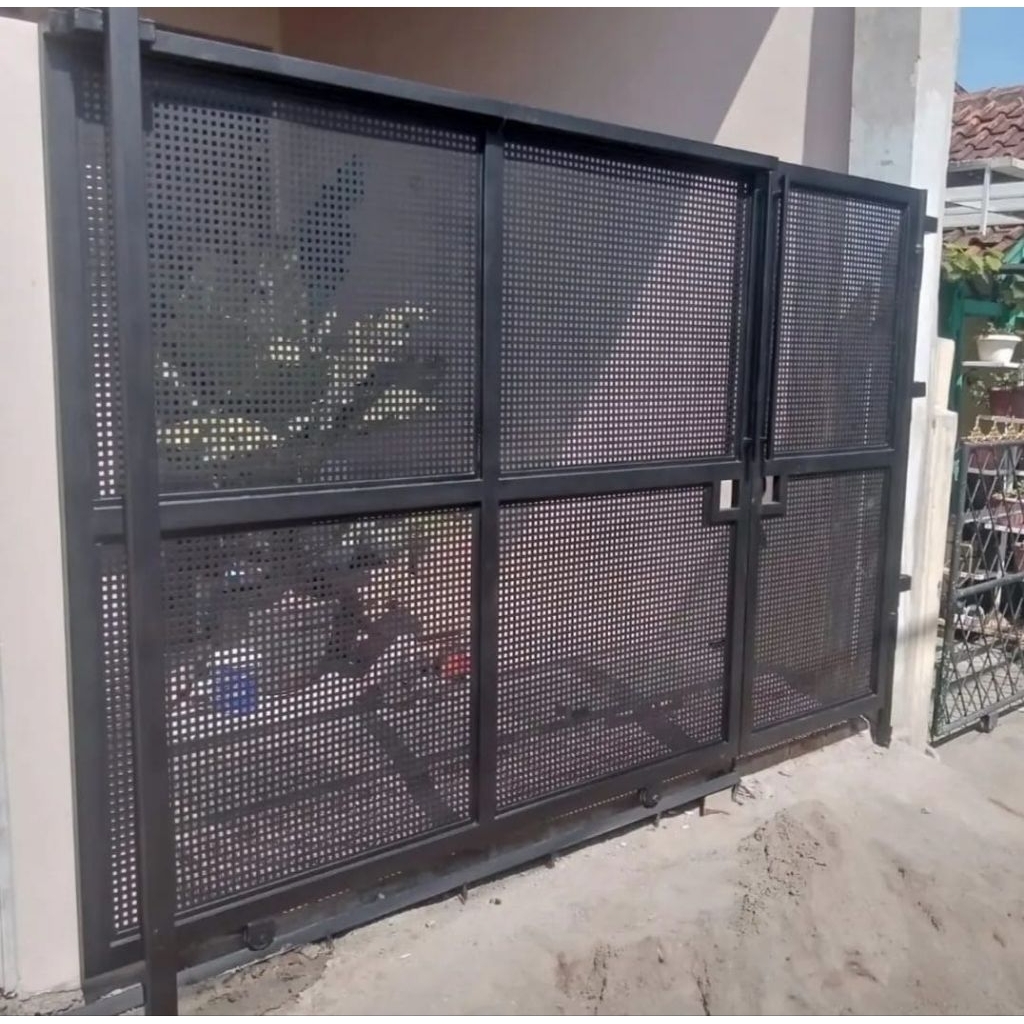 pagar minimalis perforated pagar besi galvanis