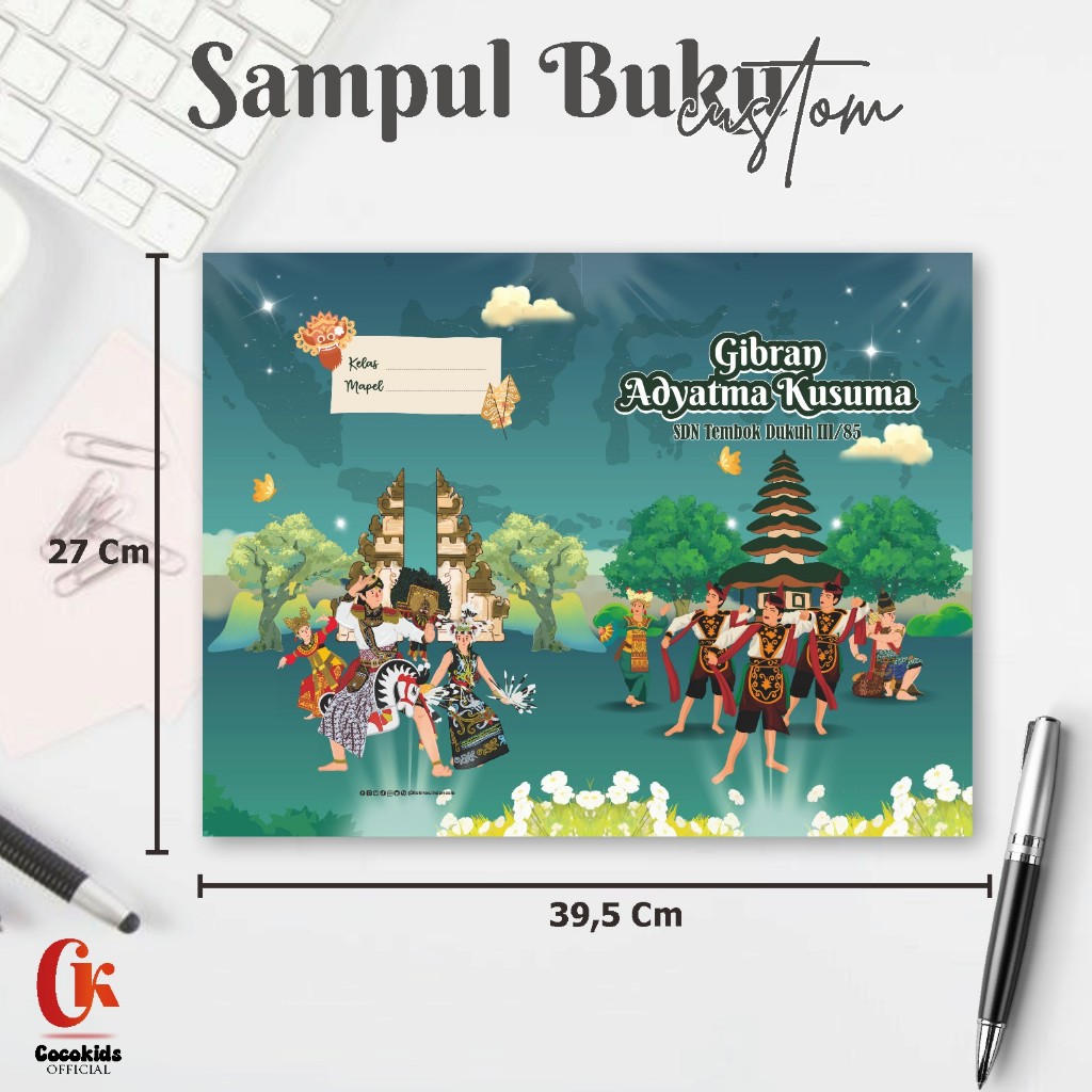 

[6pcs] Sampul Buku Custom Nama - Sampul Buku Anak Aesthetic Tebal Premium