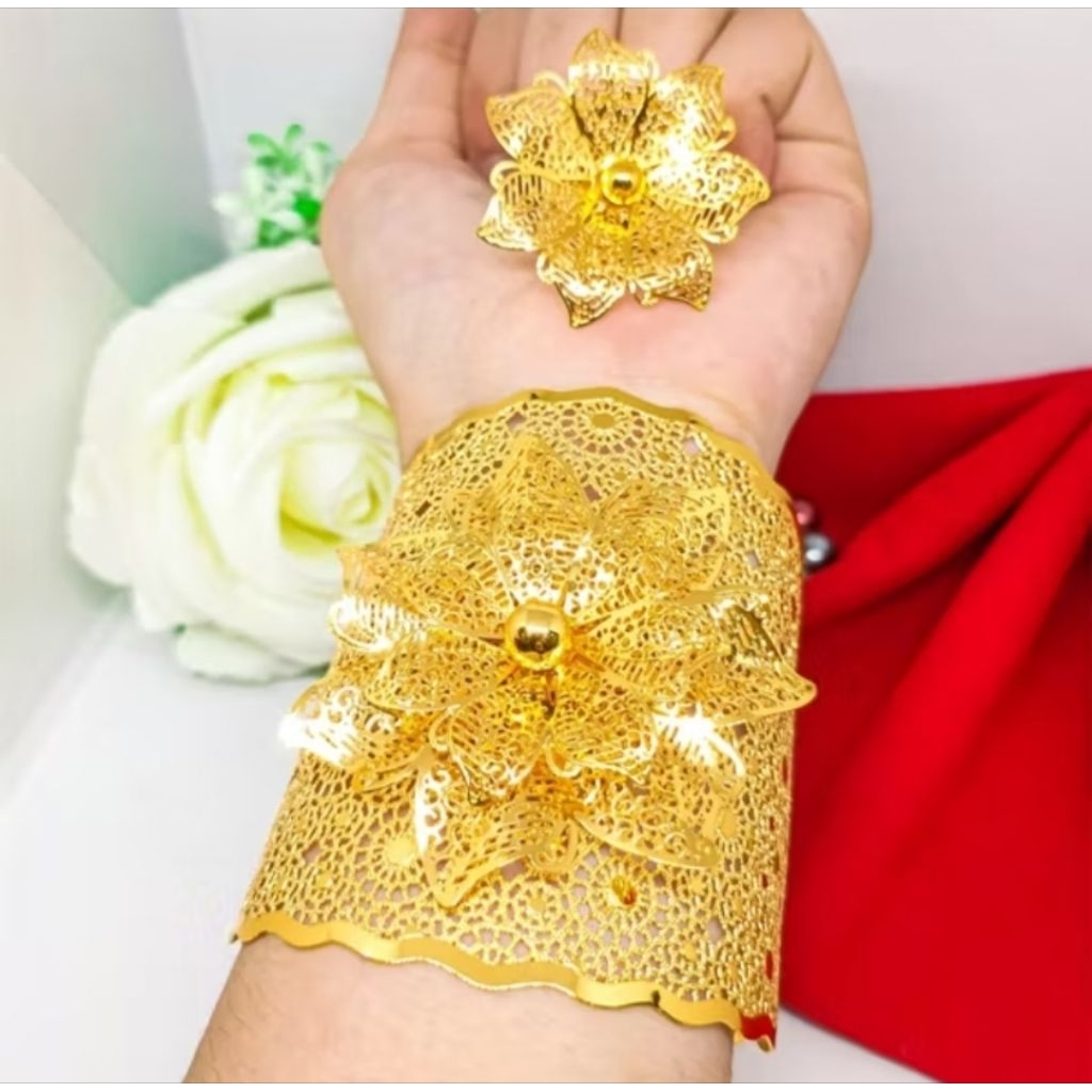 gelang Kendari terbaru Dubai perhiasan lapis emas 24k wanita motif gelang xuping bangkok