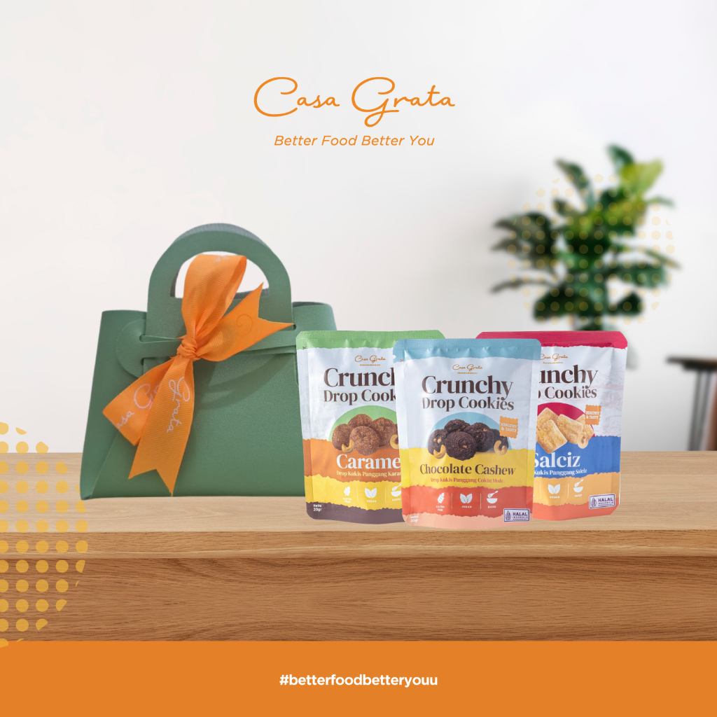 

Casa Grata Sweet Trio – 3 Mini Cookies 20g in Classy Green Gift Bag