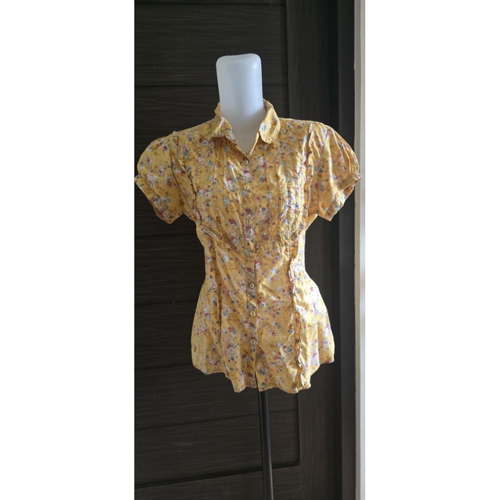 kemeja kuning bunga-bunga pl