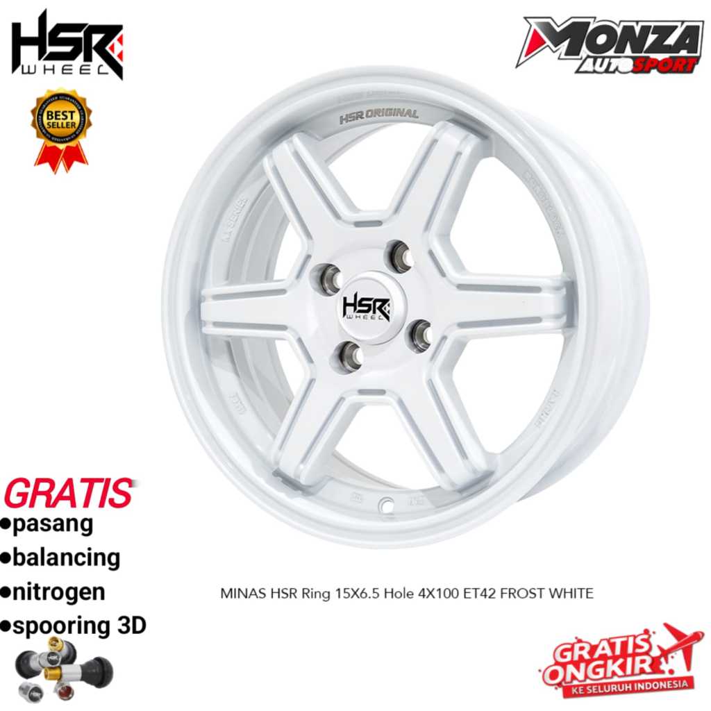 Velg mobil JDM R15 untuk sigra, mobilio, calya, brio, agya, ignis, march, mirage HSR Minas