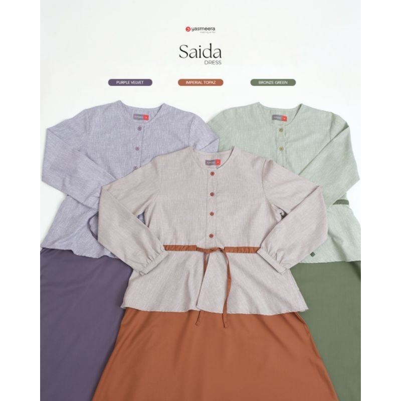 PROMO GAMIS YASMEERA SAIDA DRESS ORI/ BAJU GAMIS WANITA POLOS SIMPLE BAHAN ADEM by YASMEERA ORI/ GAM