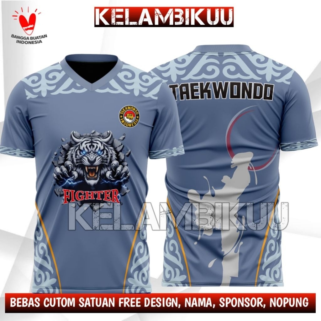 KAOS TAEKWONDO PRINTING TERBARU/KAOS JERSEY TAEKWONDO/BAJU KAOS BELA DIRI TAEKWONDO MURAH