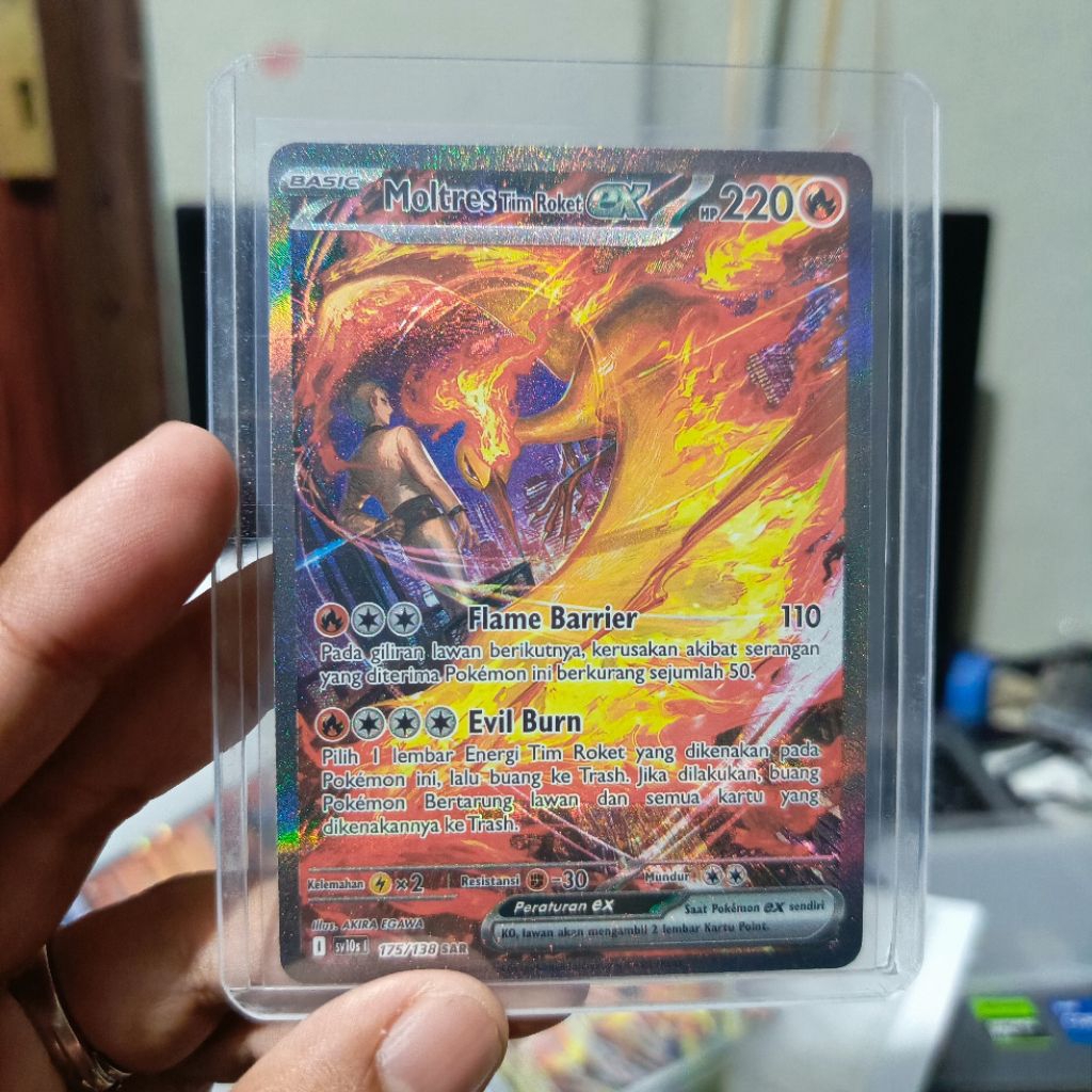 Pokemon TCG Indonesia SAR Moltres Team Rocket EX SV10s & Thyplosion AR