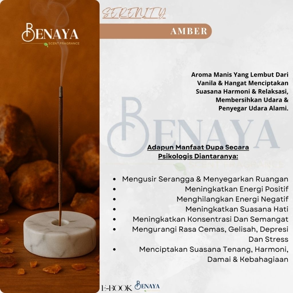 BENAYA Incense Stick AROMATERAPI BAKAR AMBER DUPA HIO WANGI PREMIUM
