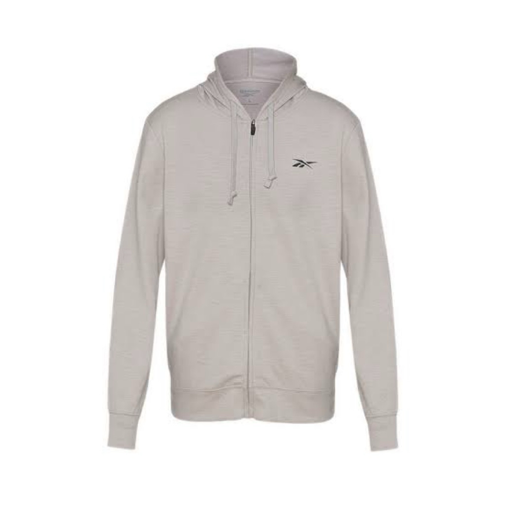 Jaket Hoodie Pria REEBOK PERFORMANCE Hoodie Jacket ORIGINAL RESMI Abu-abu