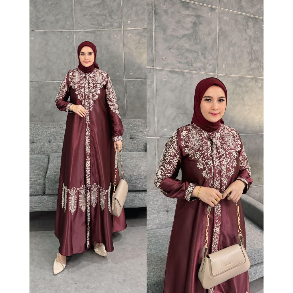 Gamis bordir motif pintu aceh