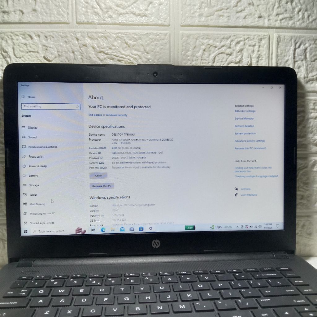 Motherboard Mainboard Mobo Mesin Normal Laptop HP 14 BS BW HP 14 BW515AU AMD E2-9000e RADEON R2