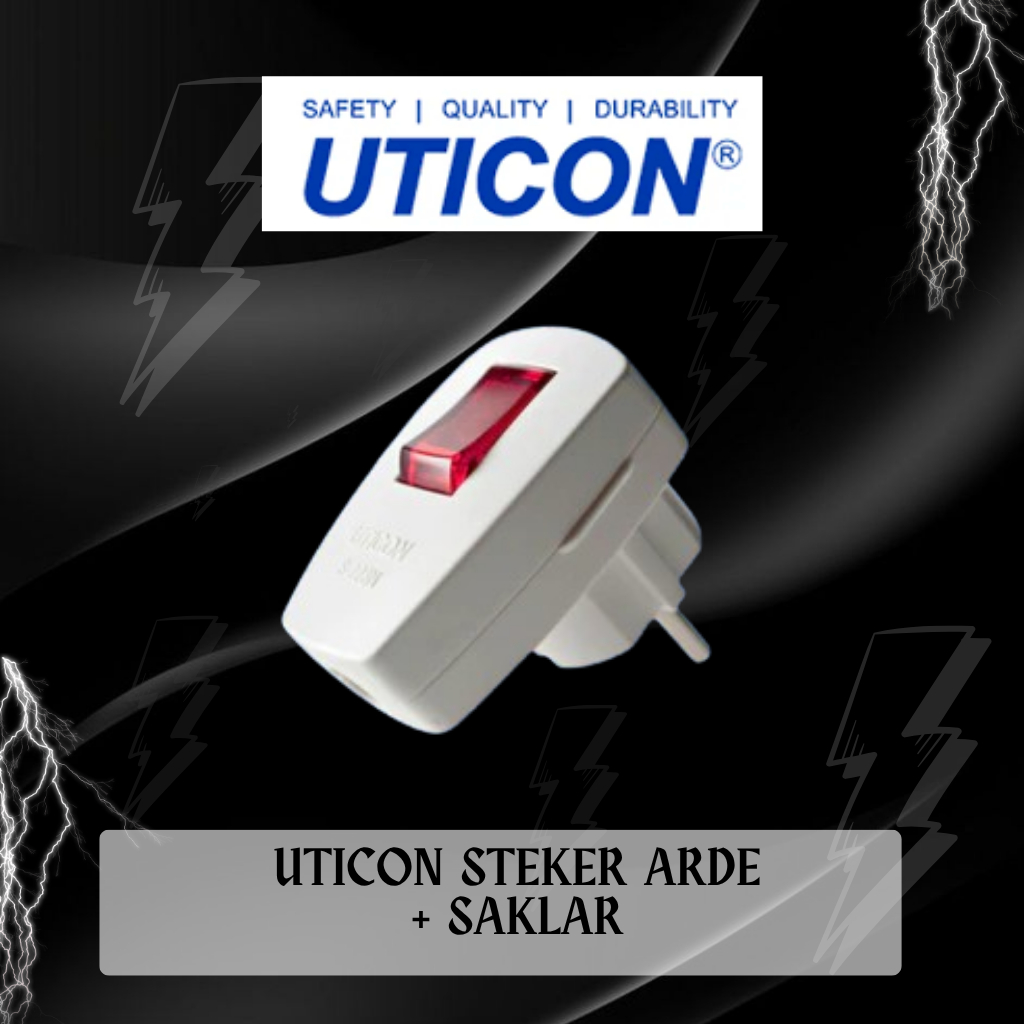 UTICON Steker Saklar  + Lampu Uticon S-228 Plug with Neon S228 / Steker Saklar Lampu Unicon
