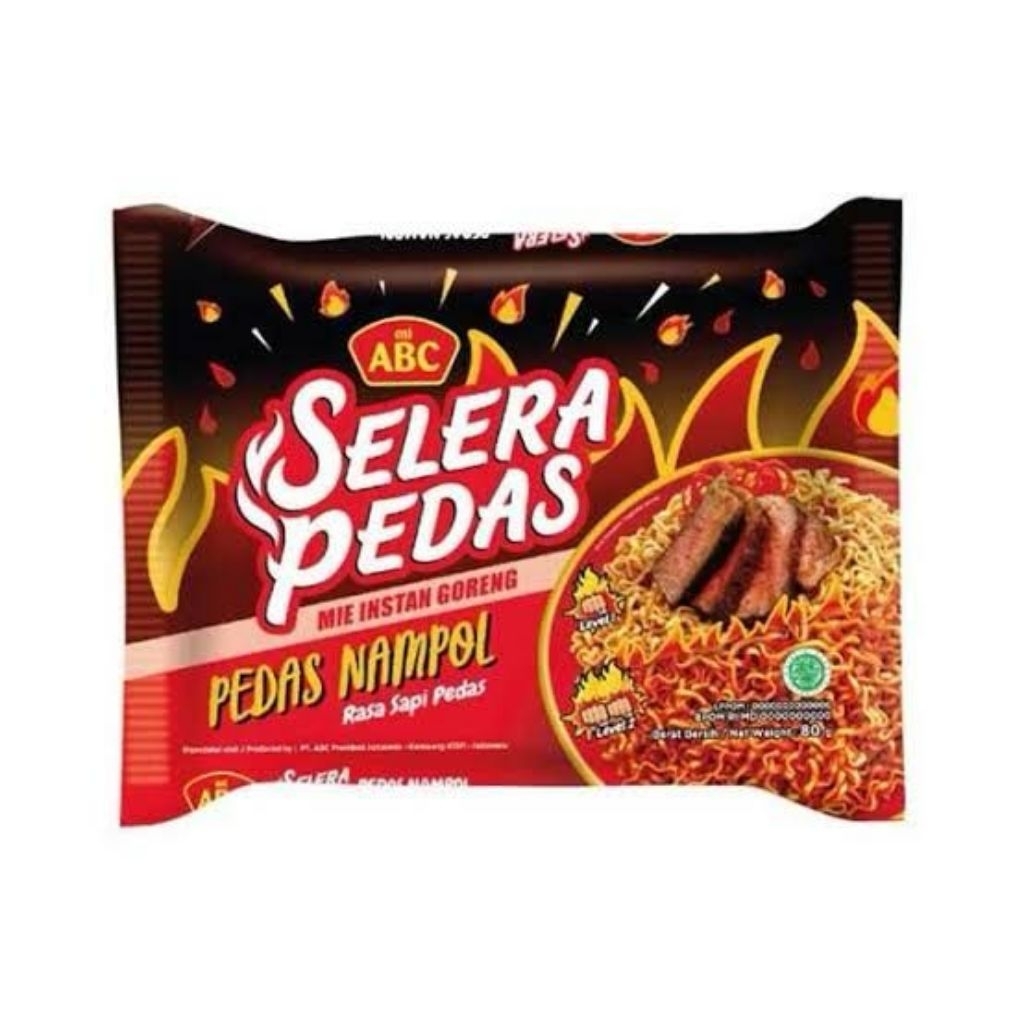 

Mi ABC Selera Pedas Mie Instan Goreng Rasa Sapi Pedas 80 gram