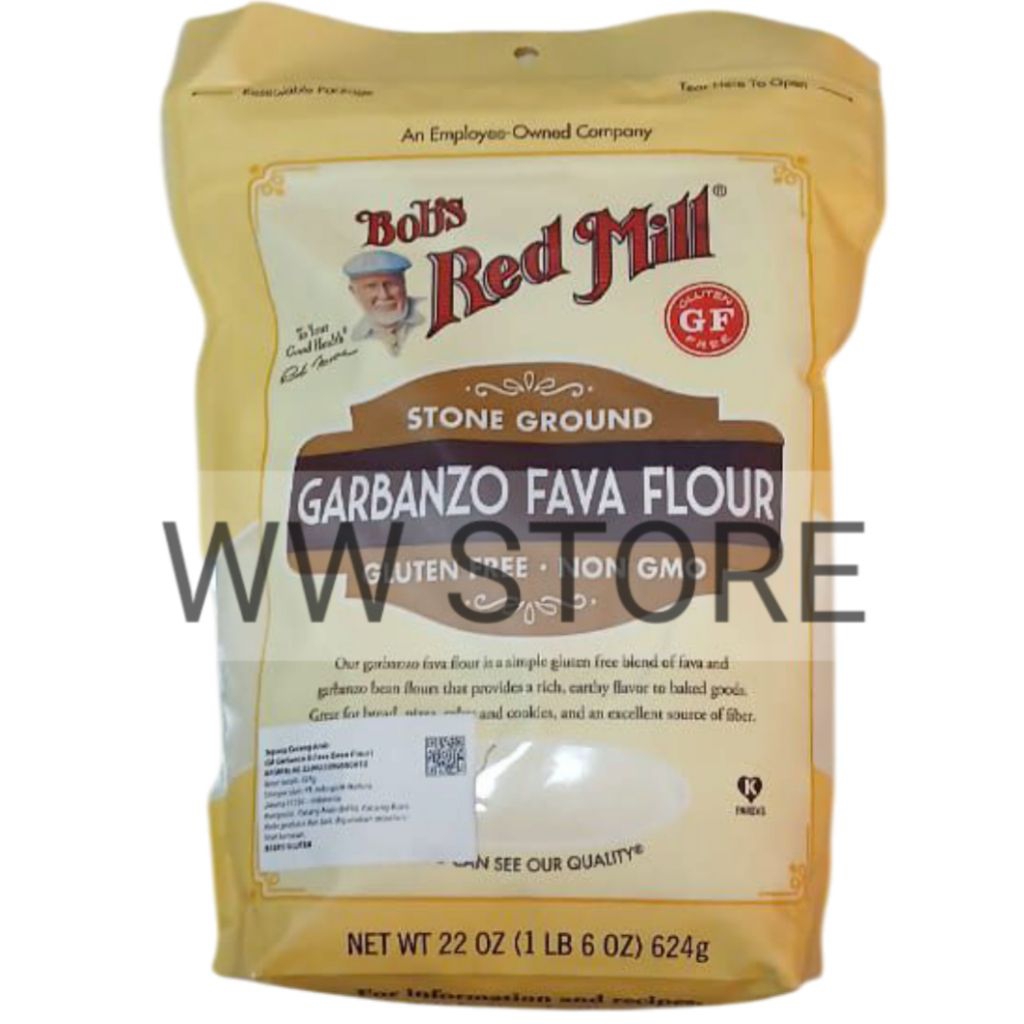 

Tepung kacang arab BEBAS GLUTEN FREE NON GMO USA Bob's Red Mill STONE GROUND GARBANZO & FAVA Bean FLOUR 624g