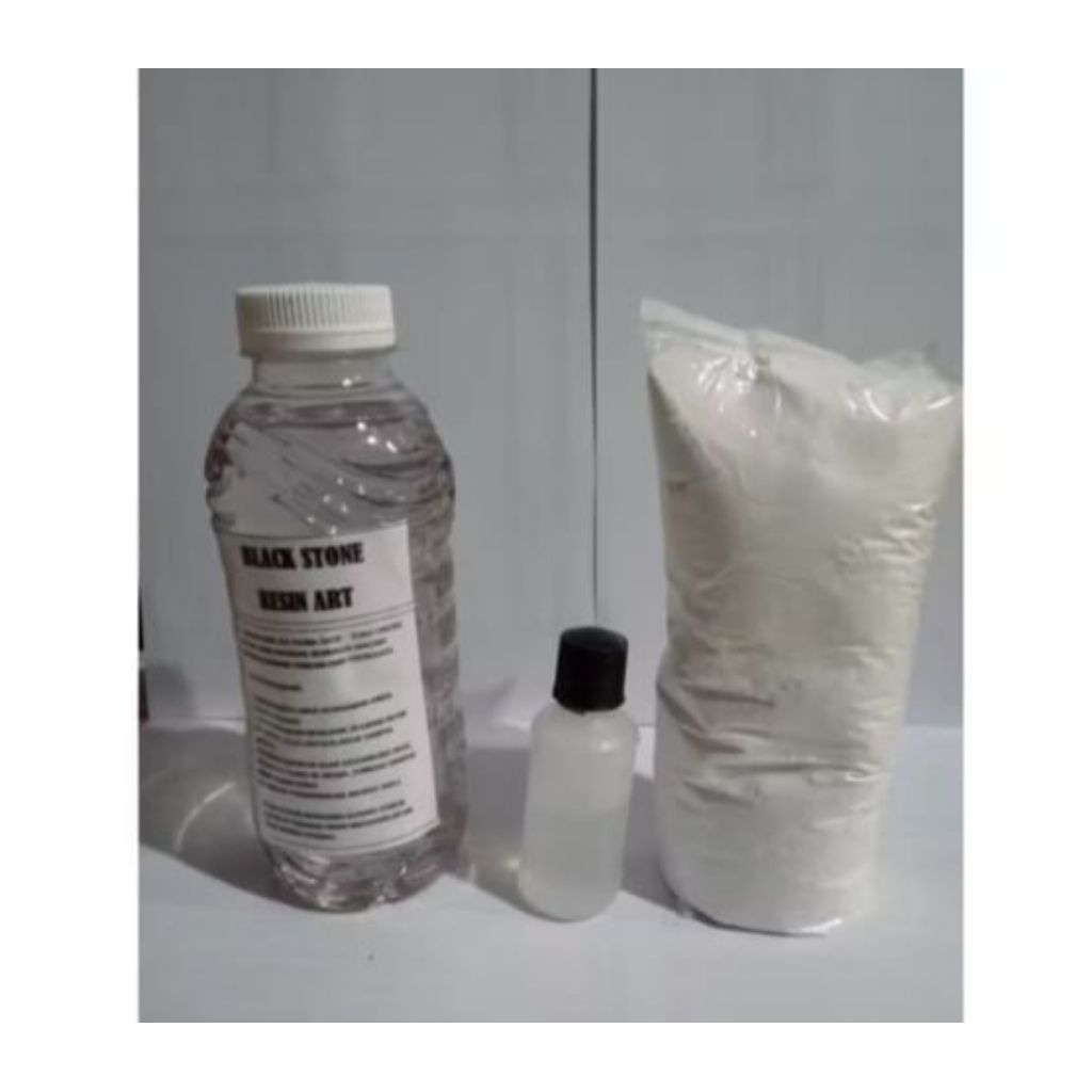 

Resin 250 gram + 15 gram katalis + 250 gram talk