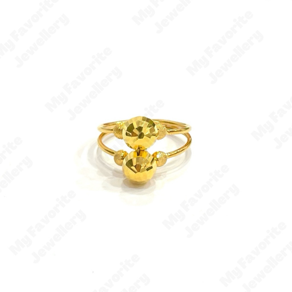 Cincin Pipa Bola Susun TERLARIS EMAS ASLI Kadar 700 16K