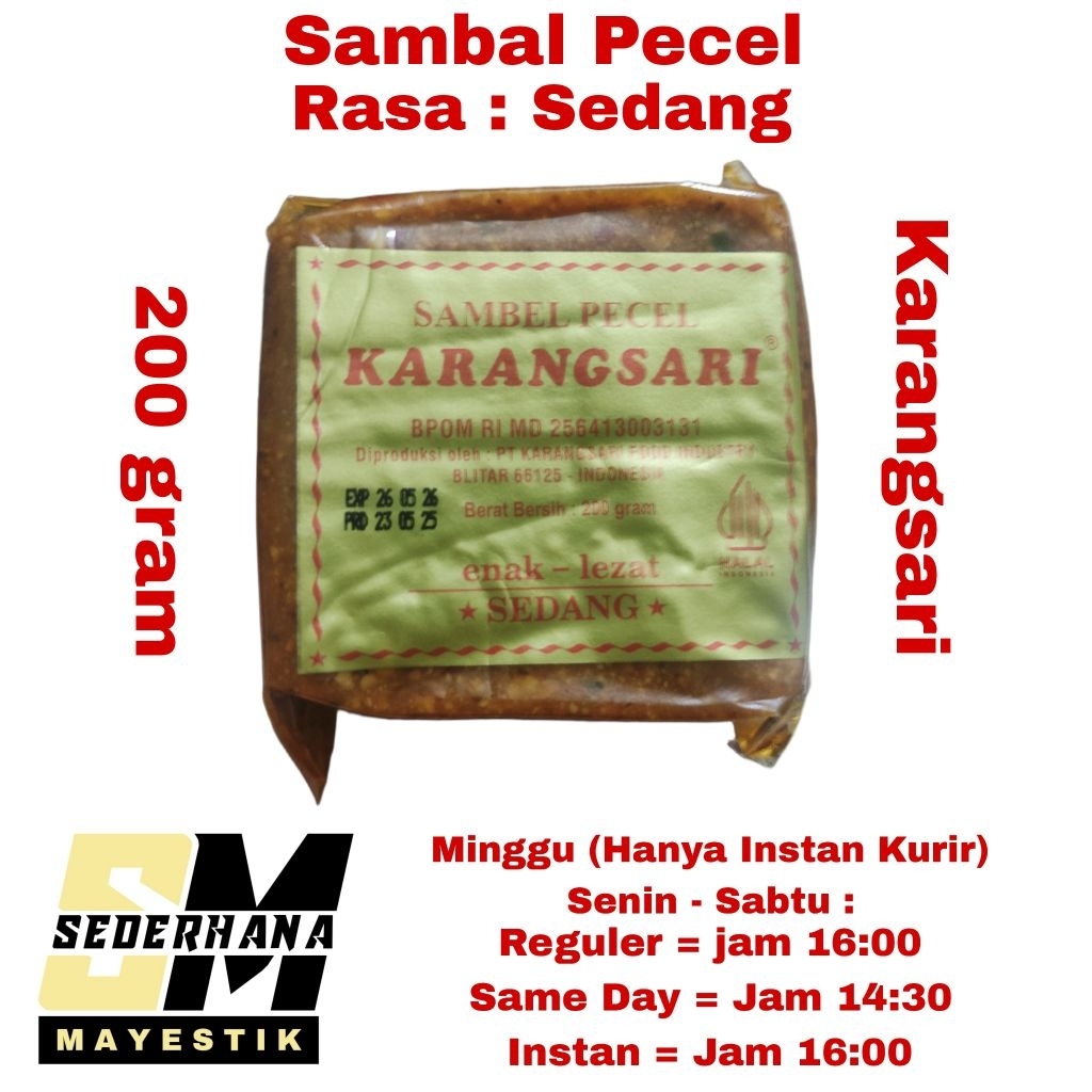

Karangsari Sambel Pecel Rasa Sedang 200gr / Karang Sari Sambal Pecal 200 gr