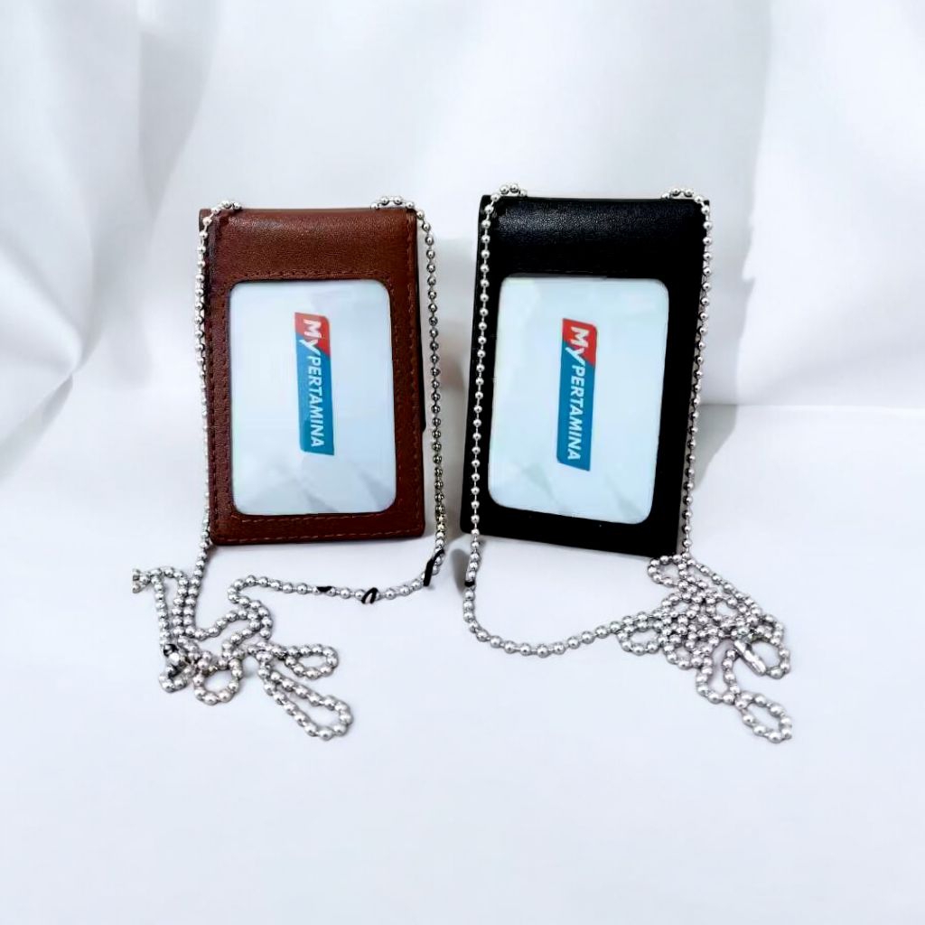 

Name Tag ID Card Holder | Dompet saku Kulit | Plus Kalung Rantai | Murah Berkualitas