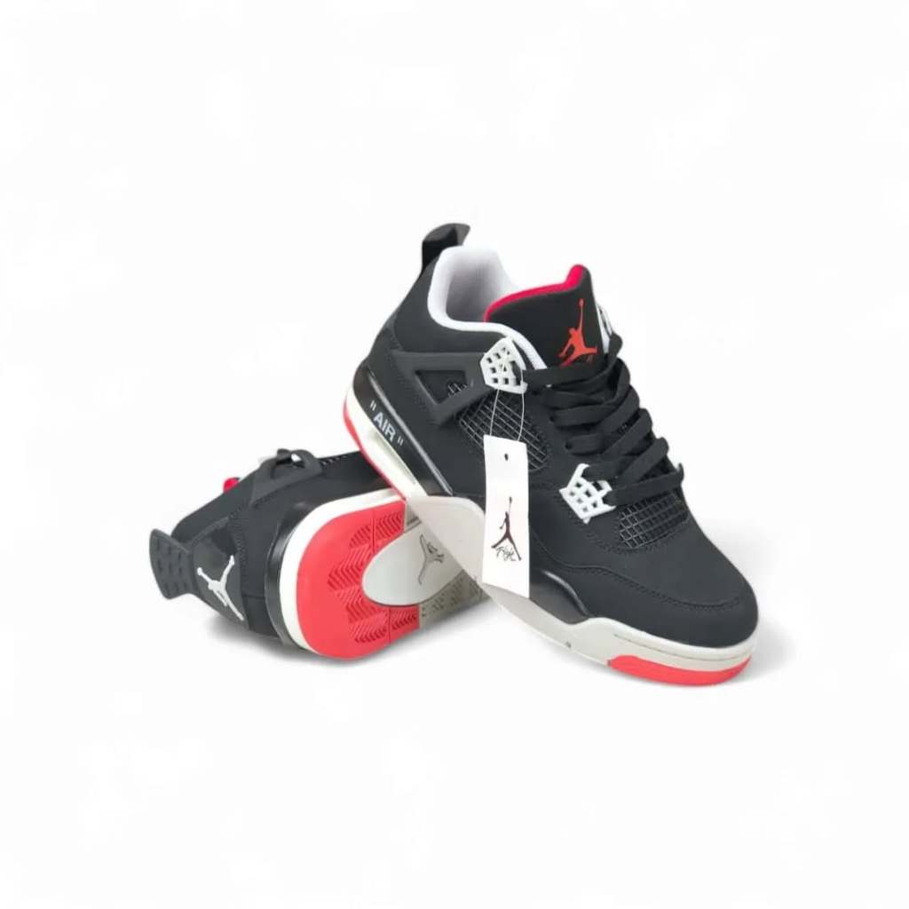 Sepatu Sneakers Pria Air Jordan 4 Retro – Black Infrared Edition Premium Quality