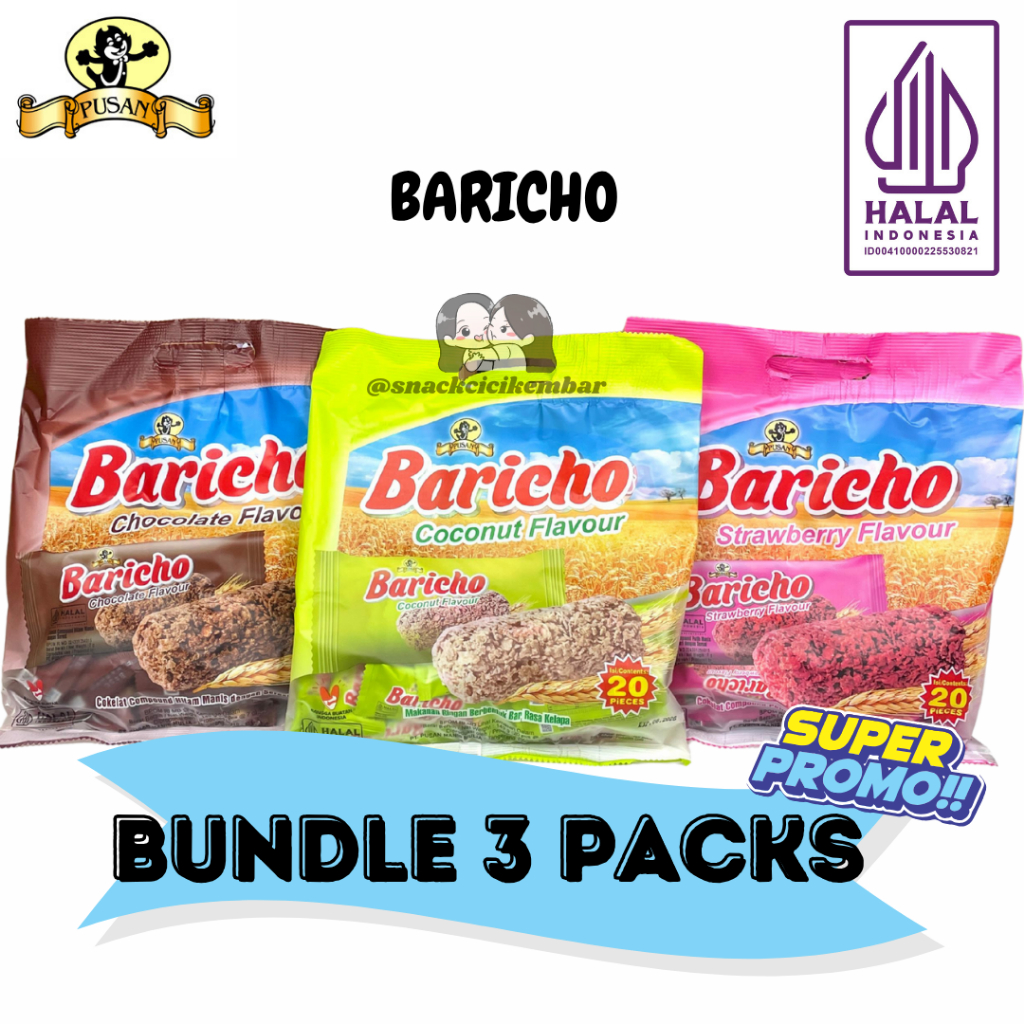 

BUNDLE GET 3 PACKAGE PUSAN BARICHO SNACK SEREAL OAT RASA COKELAT STROBERI VANILLA KELAPA