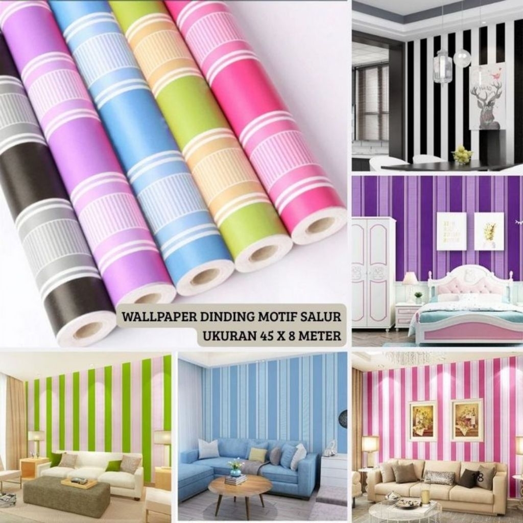 Wallpaper Stiker Dinding Motif Salur Roll Stiker Dinding