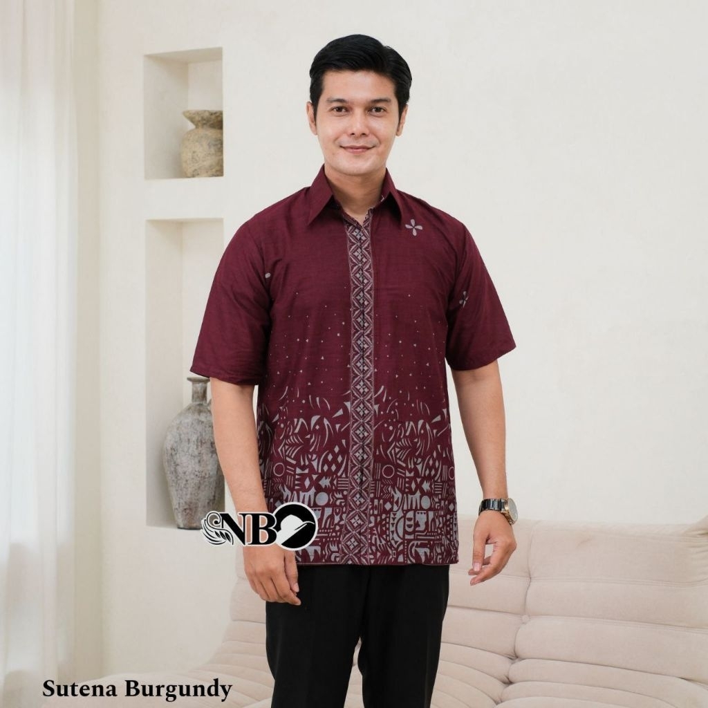 Zahira Batik HRB026 Kenongo Hem Kemeja Batik Pria Lengan Pendek