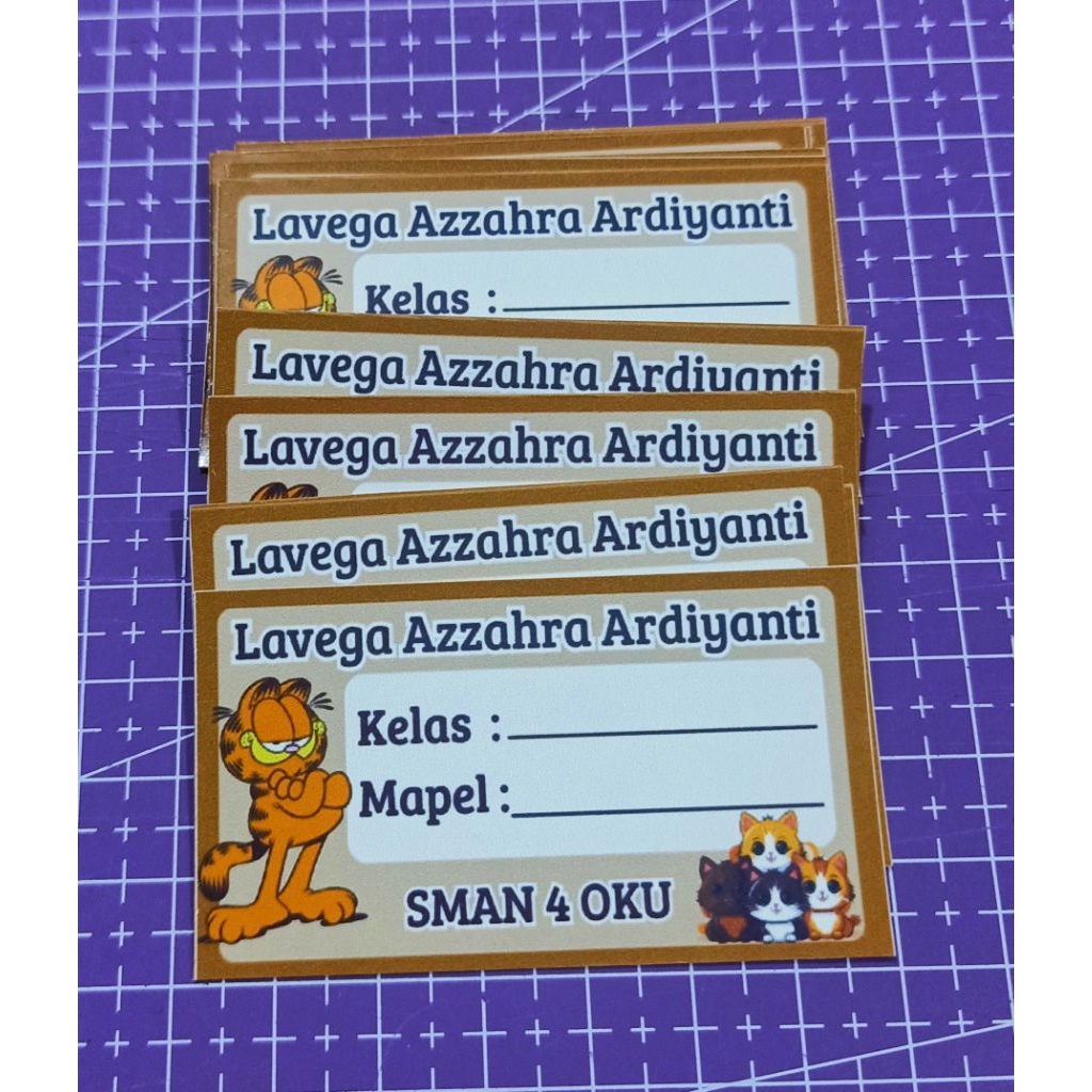 

Stiker Nama untuk Sampul Buku Tema Garfield 2