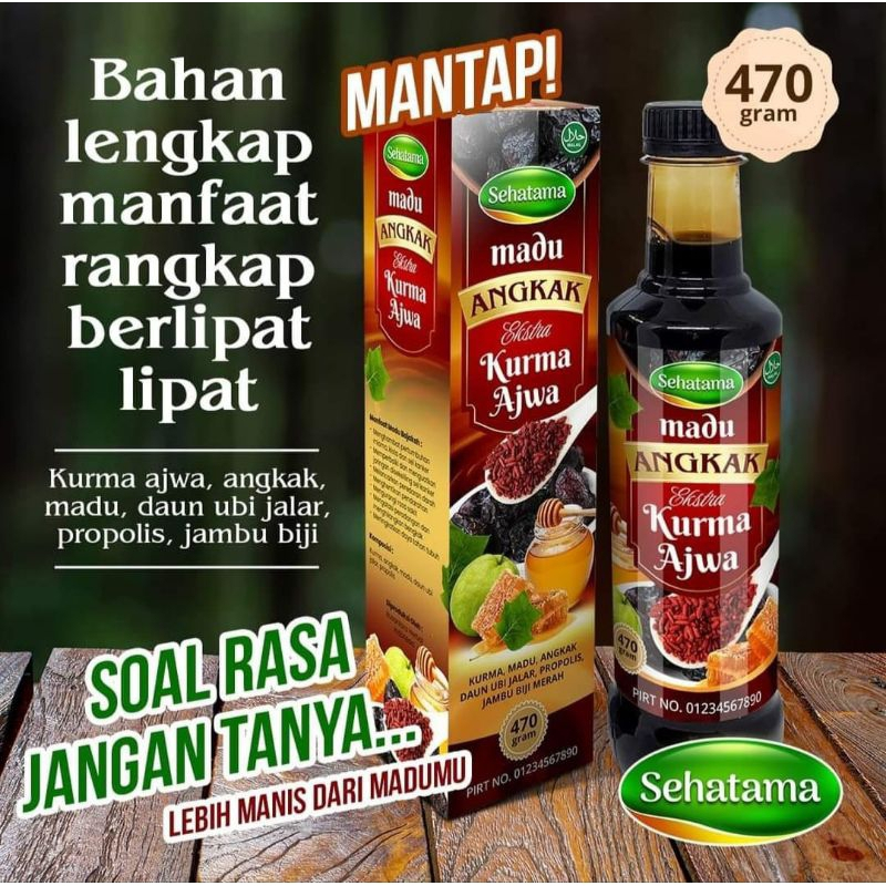 

Madu Angkak Sehatama Kurma Ajwa 470gr – Penambah Stamina, Imun, Trombosit, Obat DBD Gejala Typus